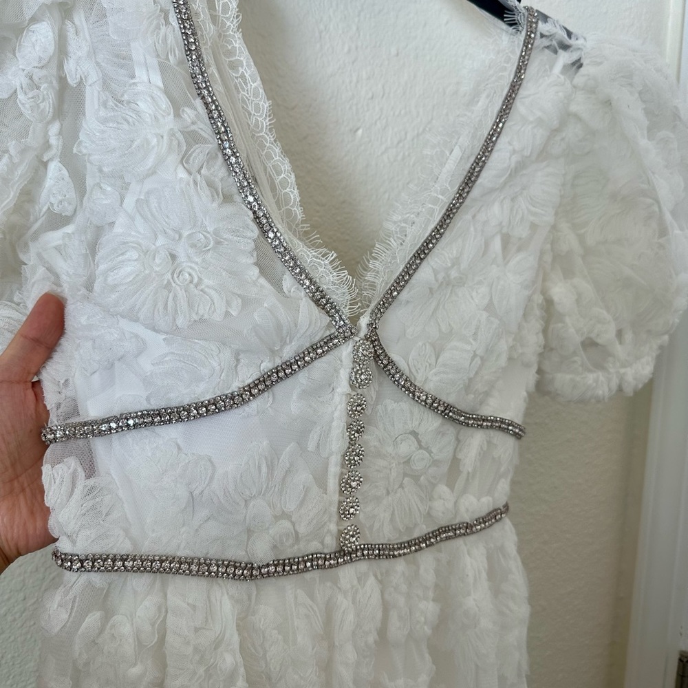 Self-Portrait White Lace Midi Dress - Picture 7 of 11